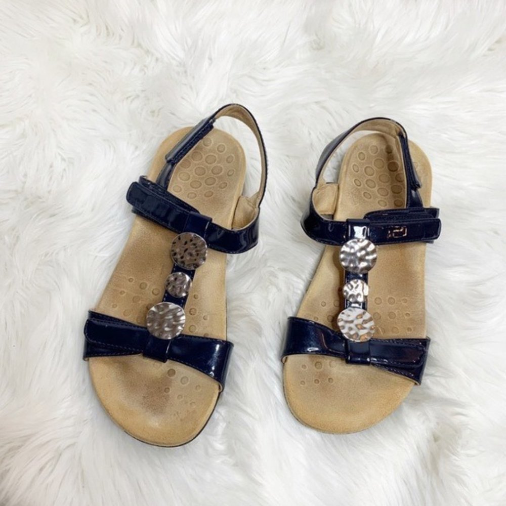 Vionic Farra Blue Velcro Comfort Sandals 9.5 WIDE